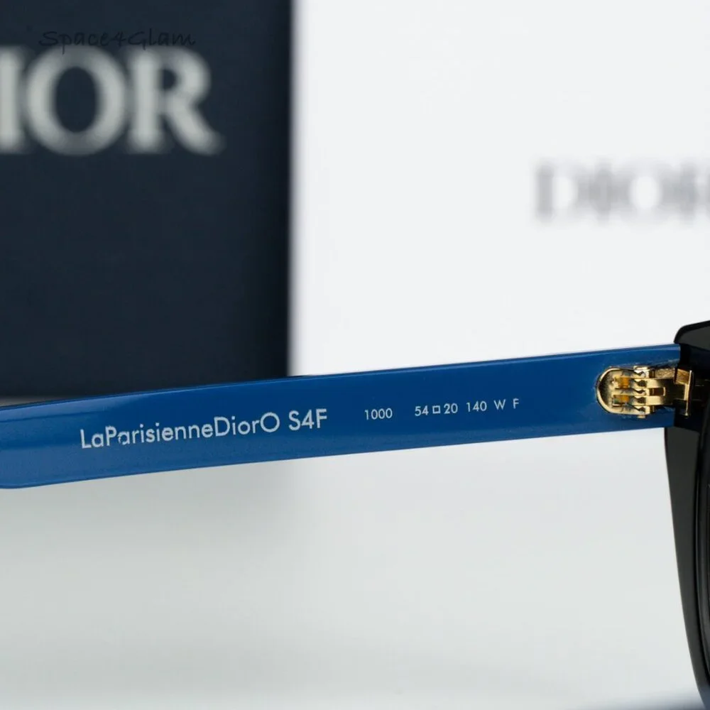 BRAND NEW Dior LAPARISIENNEDIORO S4F 1000 Black Blue Demo Women Round Eyeglasses